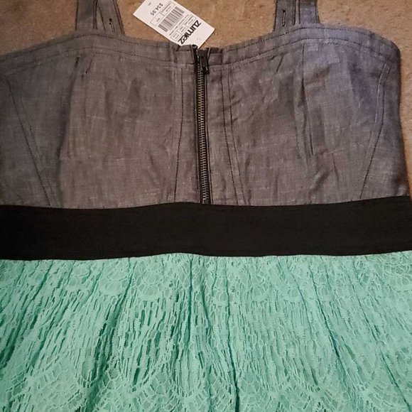 Empyre Tula Mint Crochet Zipper Dress - Picture 4 of 5